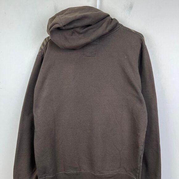 Vintage Brown Y2K Billabong Lined Zip Up Embroidered Logo Hoodie Size L - Picture 6 of 8